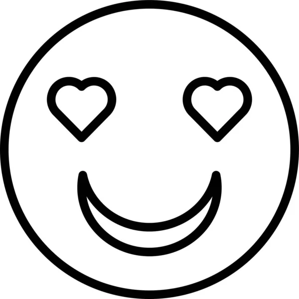 Ευτυχία Emoji Συναισθήματα Εικονίδιο Στυλ Περίγραμμα — Διανυσματικό Αρχείο