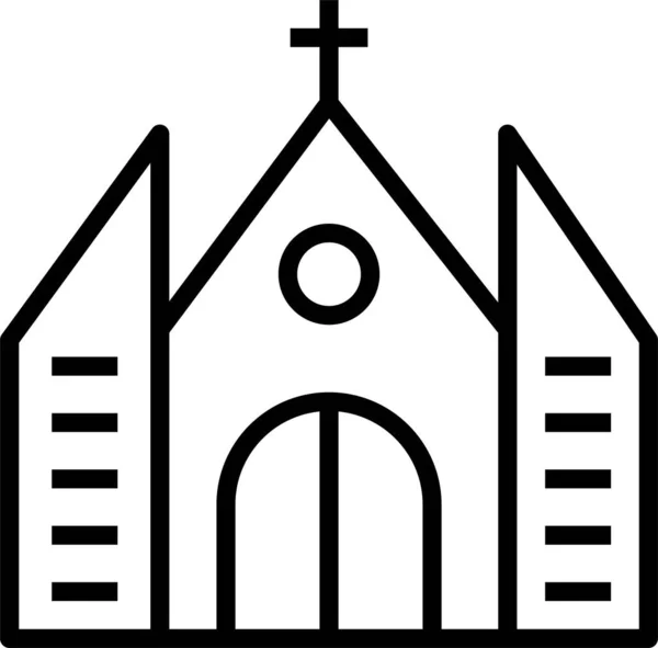 教会のキリスト教記念碑のアイコン — ストックベクタ