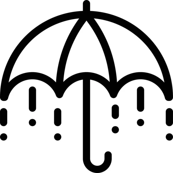 Ochrona Deszcz Deszczowy Ikona Zarysie Styl — Wektor stockowy