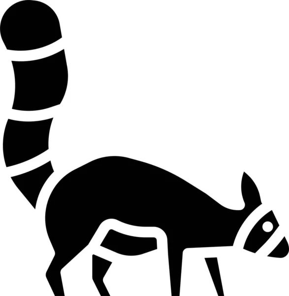 Animals Forest Raccoon Icon Solid Style — стоковый вектор