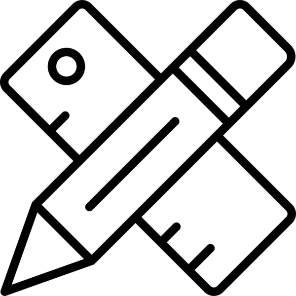 Ikona Rysunku Ołówka Linijki — Wektor stockowy