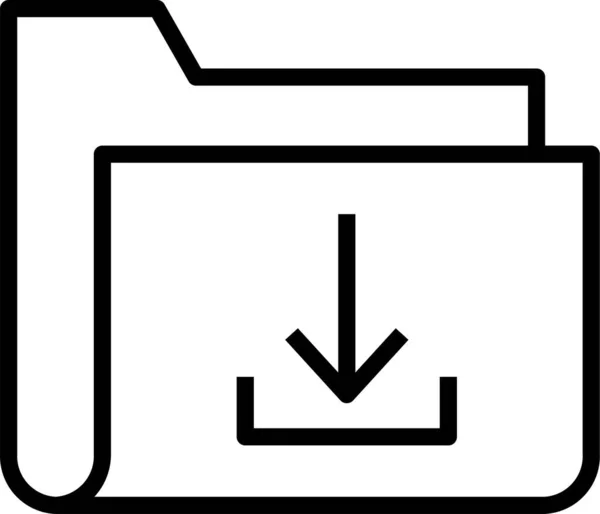 Datei Speichern Downloadsymbol Umrissstil — Stockvektor