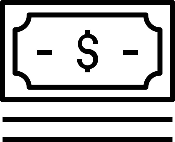 Billet Dollar Icône Trésorerie — Image vectorielle