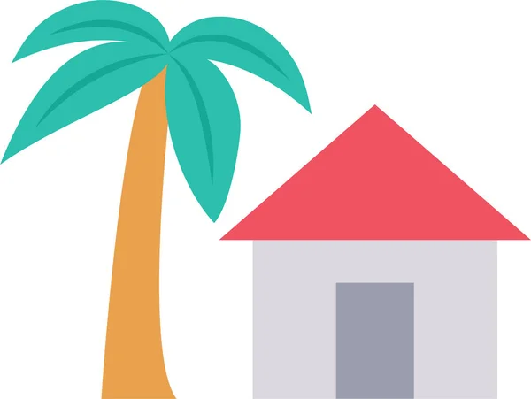 Casa Playa Casa Icono — Vector de stock