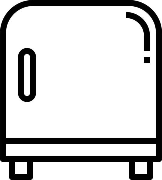 Icono Del Refrigerador Del Hotel Vacaciones Estilo Esquema — Vector de stock