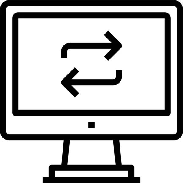 Ikona Interfejsu Wymiany Komputerowej Zarysie — Wektor stockowy