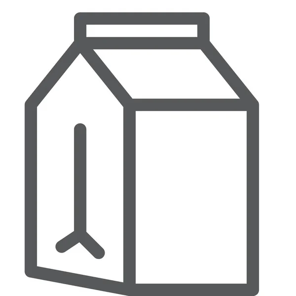 Carton Milk Box Icon Outline Style — 图库矢量图片