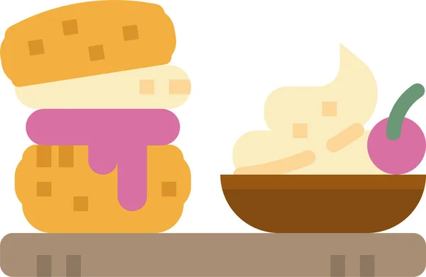 餐饮类中的甜食英式甜饼图标 — 图库矢量图片