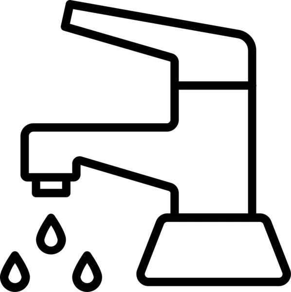 Limpieza Icono Baño Agua Estilo Del Esquema — Vector de stock