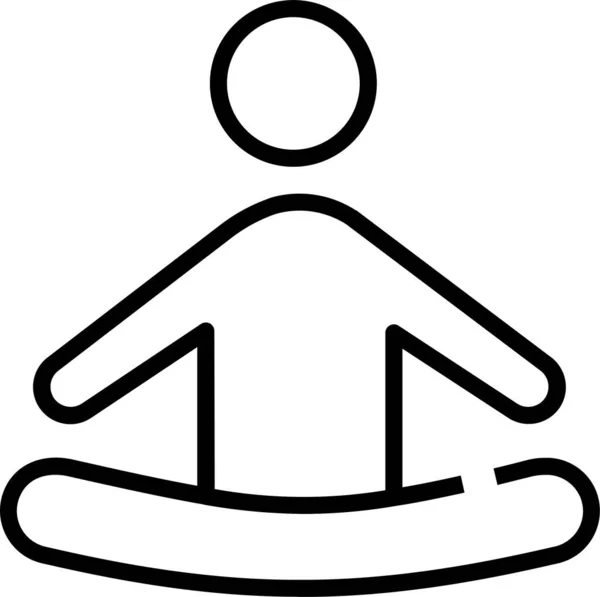 Yoga Exercices Relaxation Icône Dans Style Contour — Image vectorielle