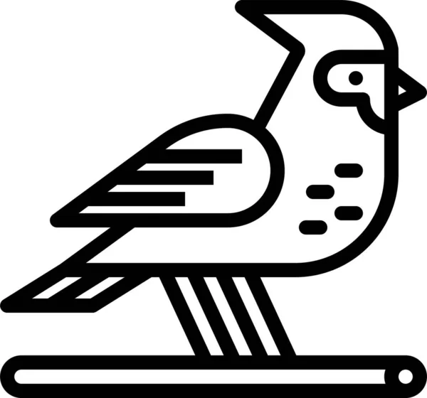 Animale Uccello Icona Cardinale — Vettoriale Stock