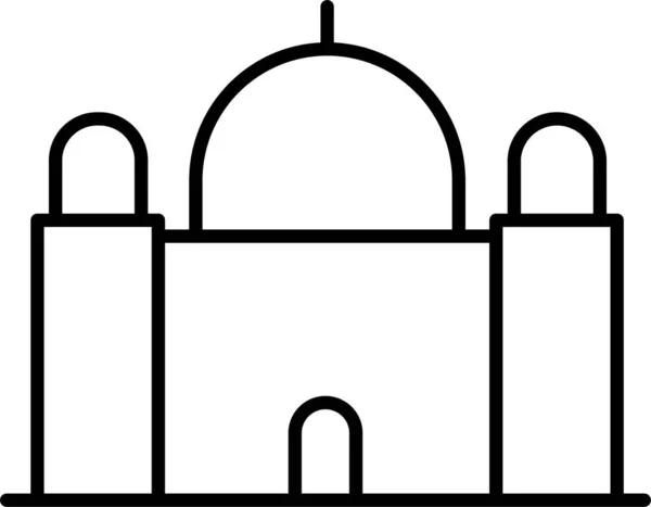 Mešita Islám Muslimská Ikona — Stockový vektor