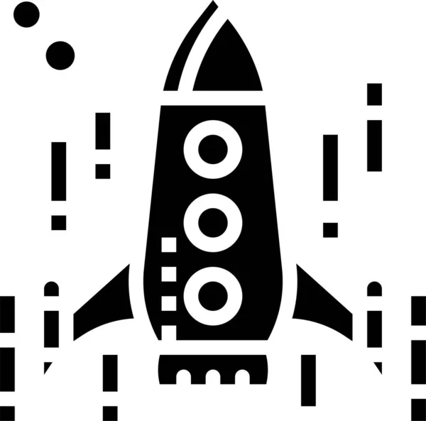 Lanzamiento Cohete Nave Icono Estilo Sólido — Vector de stock