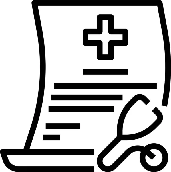 Certificat Médical Icône Hôpital — Image vectorielle