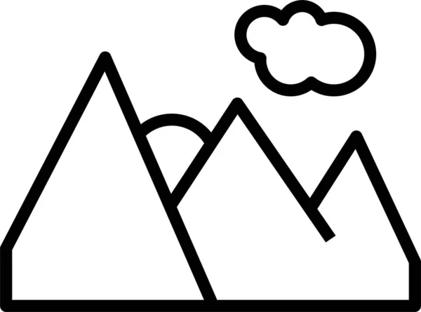 Montagna Missione Obiettivo Icona — Vettoriale Stock