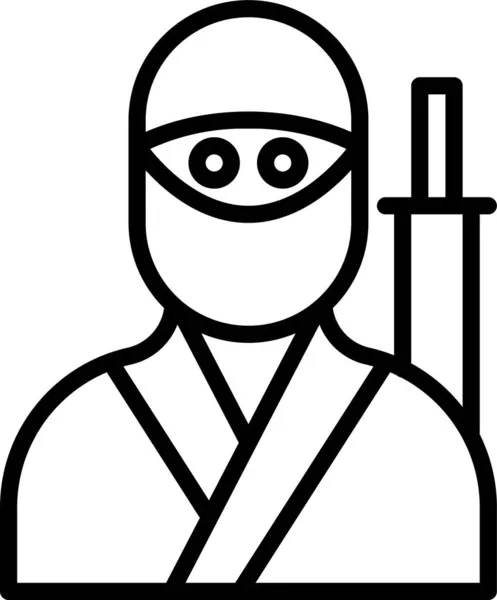 Ninja Avatar Ícone Traje — Vetor de Stock