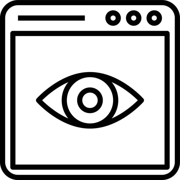 Ver Icono Visión Ocular Estilo Contorno — Archivo Imágenes Vectoriales