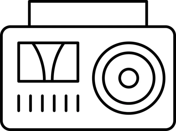 Tonbandradio Audio Symbol Umrissstil — Stockvektor