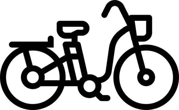 Bicicleta Bicicleta Ecología Icono Estilo Del Esquema — Vector de stock