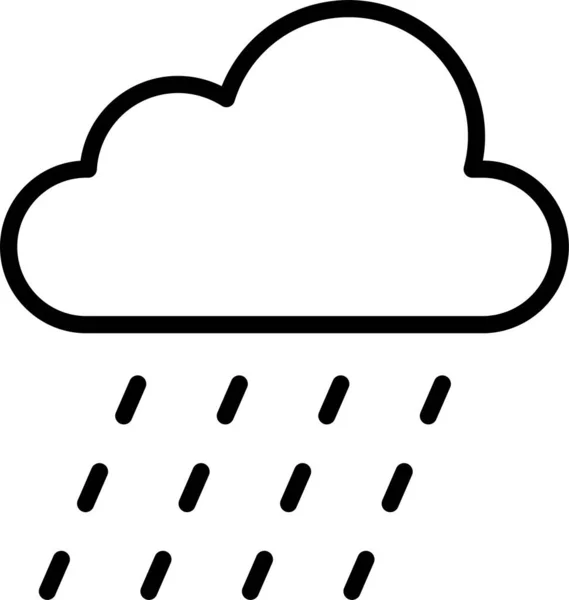 Deszcz Pogoda Natura Ikona Zarys Styl — Wektor stockowy