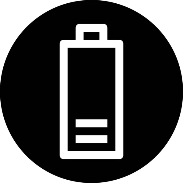Icône Basse Essentielle Batterie Dans Style Solide — Image vectorielle