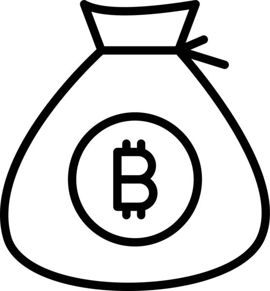 Bitcoin Ikone Umrissen — Stockvektor