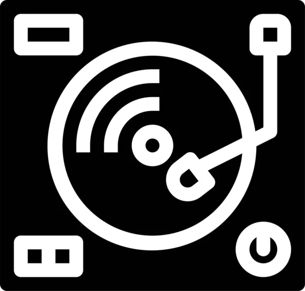 Disc Jockey Icono Estilo Sólido — Vector de stock