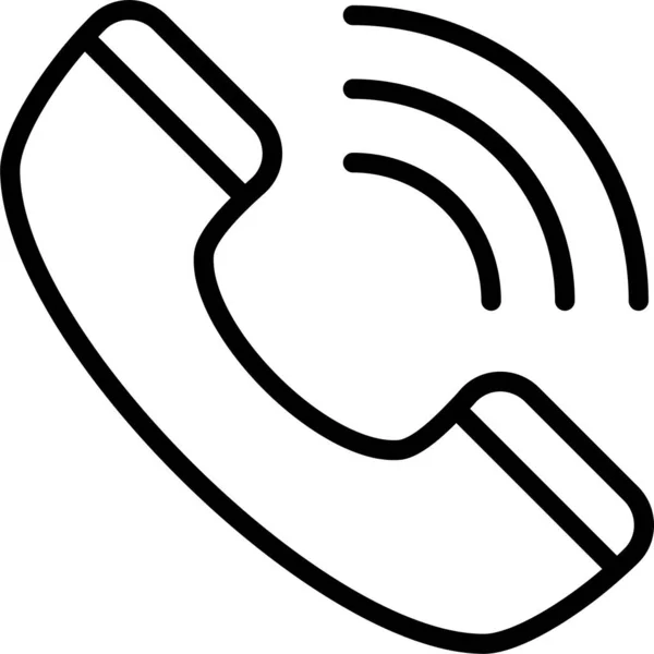 Icono Comunicación Llamada Telefónica Estilo Esquema — Vector de stock