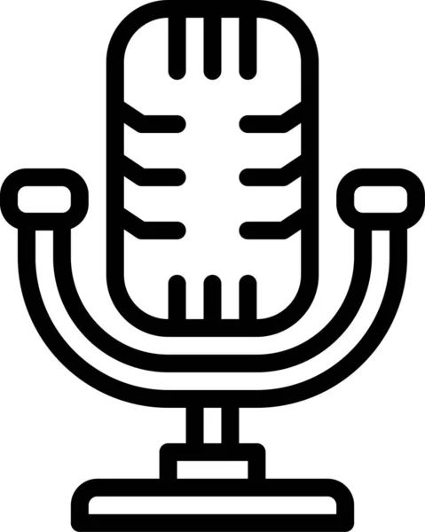 Microphone Radio Sound Icon Outline Style — Stock Vector