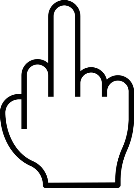 Middle Finger Hand Icon Outline Style — Stock Vector