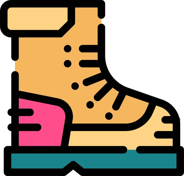 Boot Footwear Shoes Icon Filled Outline Style — Stock Vector