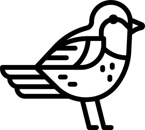 Vogeltier Ikone Umriss Stil — Stockvektor