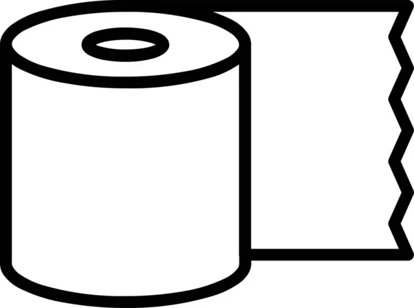 Tuvalet Kağıdı Sağiık Simgesi Ana Hatları Biçiminde — Stok Vektör