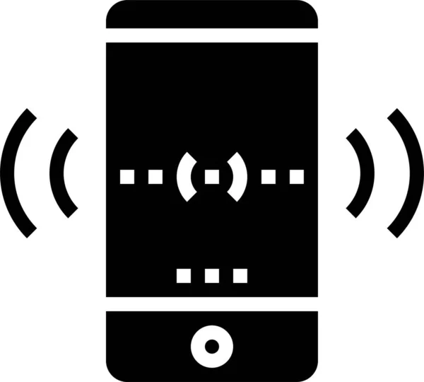 Иконка Мобильного Телефона Твердом Стиле — стоковый вектор