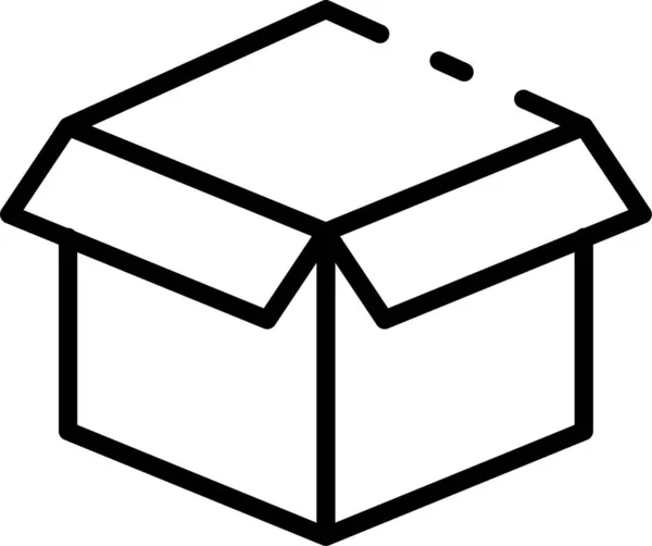 Ikon Paket Karton Dalam Gaya Outline - Stok Vektor