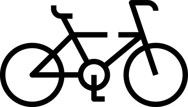 Vélo Vélo Icône Exercice Dans Style Contour — Image vectorielle