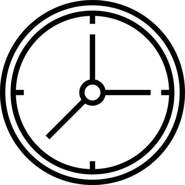 Uhr Uhrzeit Stunde Symbol Umriss Stil — Stockvektor