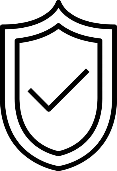 Shield Secure Protection Icon Outline Stil — Stockvektor