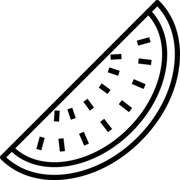 Значок Фруктової Їжі Кавуна Контурному Стилі — стоковий вектор