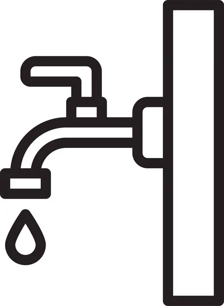 Bad Badkamer Schoonmaak Pictogram Omtrek Stijl — Stockvector