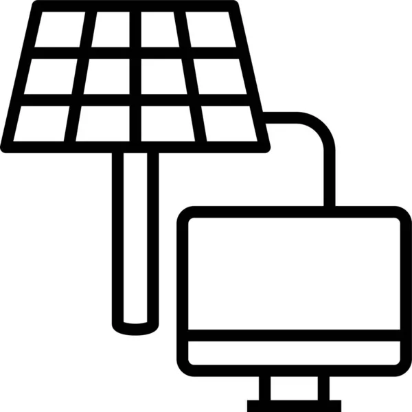 Icono Energía Electrónica Solar — Archivo Imágenes Vectoriales