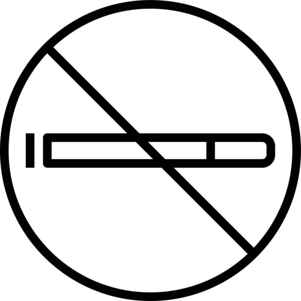 Kein Rauchzeichen Symbol Umrissstil — Stockvektor