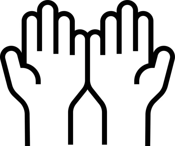 Пальцы Жесты Значок Тела Стиле Наброска — стоковый вектор