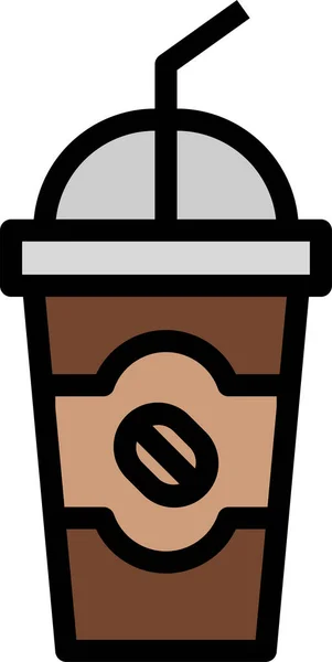 Wegweisendes Kaffeetassen Symbol Ausgefüllten Outline Stil — Stockvektor