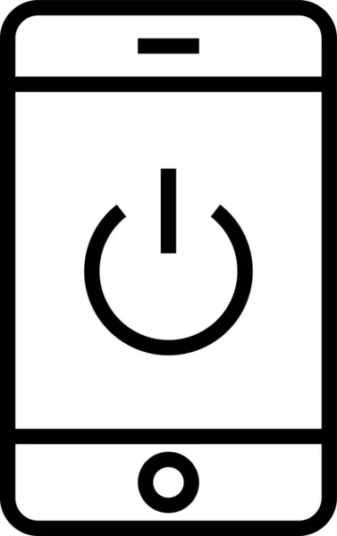 Teléfono Inteligente Móvil Icono Celular Estilo Esquema — Archivo Imágenes Vectoriales
