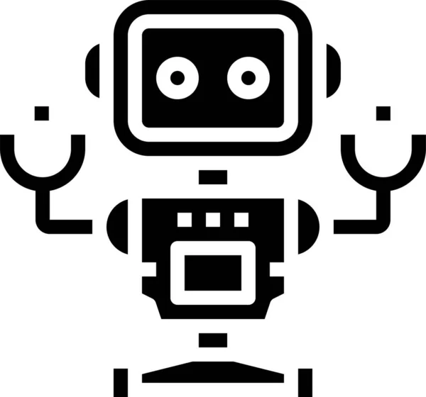 Ícone Robô Robô Estilo Sólido —  Vetores de Stock