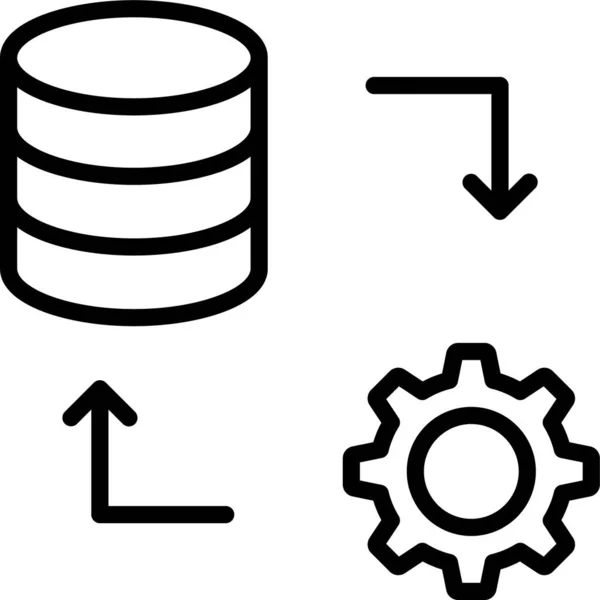 Bigdata Configuração Ícone Seta Estilo Esboço — Vetor de Stock