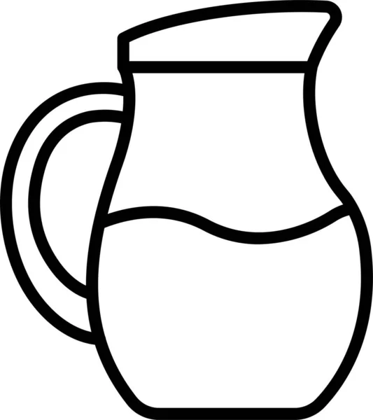 Іконка Напою Глечиками Контурному Стилі — стоковий вектор
