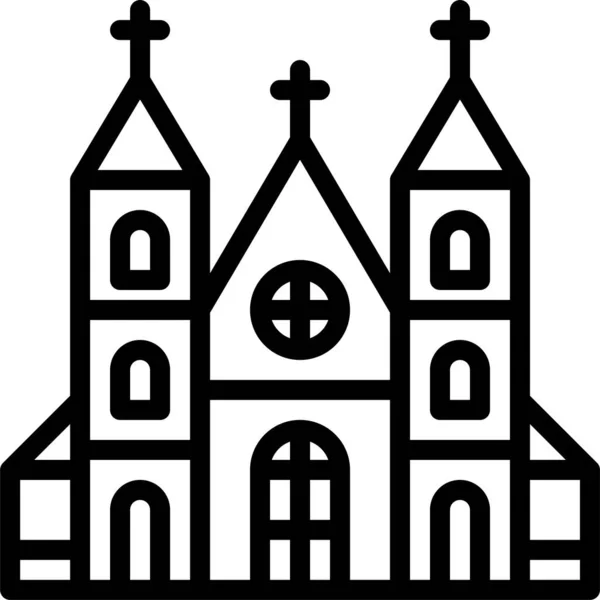 Ikona Kultury Katedry Kościelnej Kategorii Wielkanoc — Wektor stockowy
