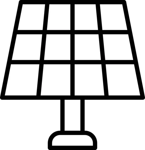 Ikona Technologii Paneli Słonecznych Zarysie — Wektor stockowy